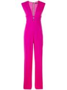 Jay Godfrey Deep V-neck Jumpsuit - Pink