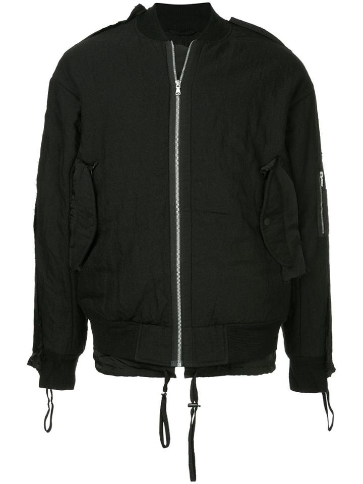 Indice Studio Side Pockets Bomber Jacket - Black