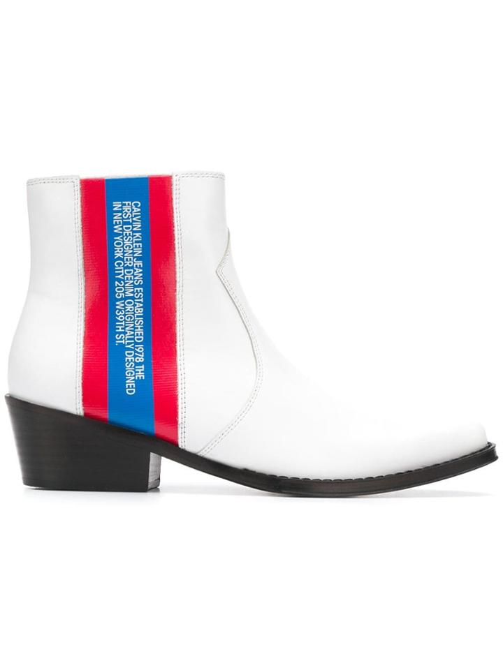 Calvin Klein Jeans Est. 1978 Side Striped Boots - White