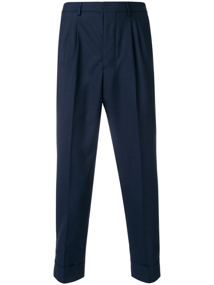 Ami Alexandre Mattiussi Pleated Trousers - Blue