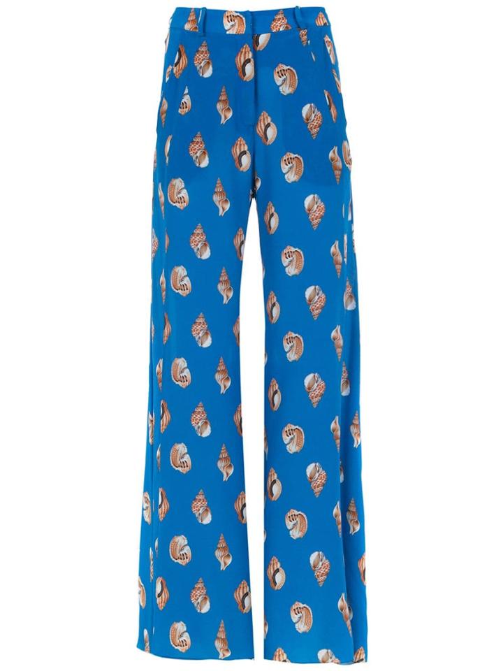 Adriana Degreas Silk Conchiglie Pants - Blue