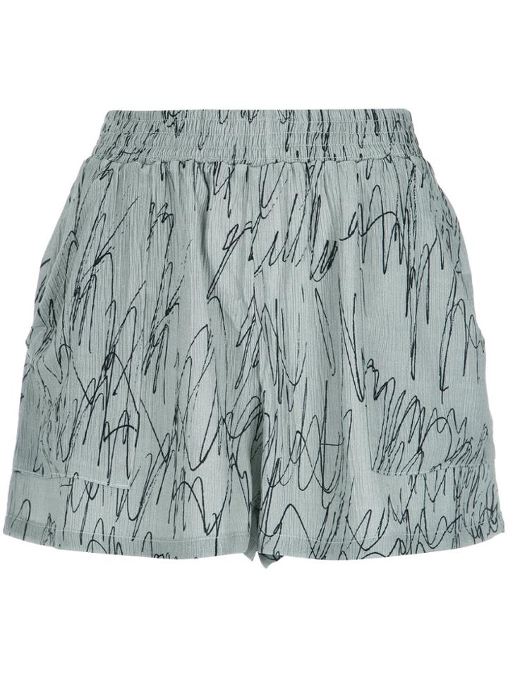 Uma Raquel Davidowicz Printed Wide Shorts - Grey