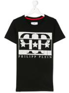 Philipp Plein Junior Rhinestone Logo T-shirt - Black