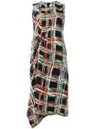 Marni Checked Asymmetric Dress, Women's, Size: 42, Black, Viscose