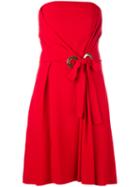 Alberta Ferretti - Strapless Dress - Women - Acetate/rayon - 42, Women's, Red, Acetate/rayon
