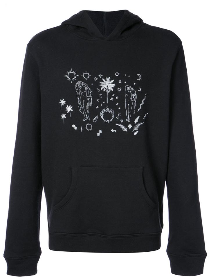 The Elder Statesman Printed Hoodie - Black