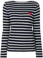 Comme Des Garçons Play Striped Sweatshirt - Blue