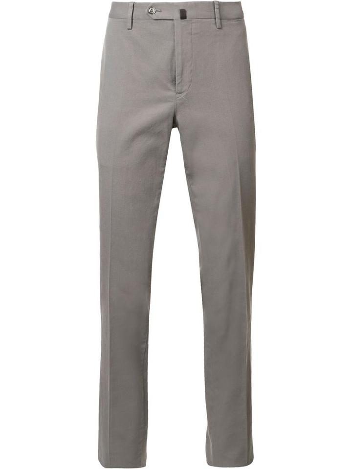 Pt01 Stretch Tailored Trousers, Men's, Size: 56, Grey, Cotton