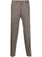 Pt01 Straight-leg Check Trousers - Brown