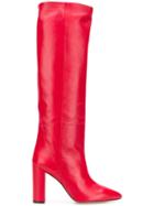 Paris Texas Pointed Knee-length Boots - Red