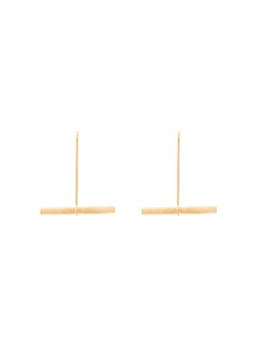 Beaufille 10k Yellow Gold Plated Small Beam Earrings - Metallic