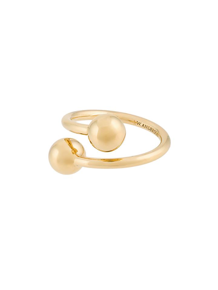 Jw Anderson Double Ball Ring - Metallic