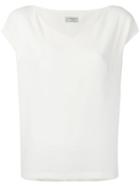Alberto Biani - V-neck Blouse - Women - Polyester/triacetate - 44, Nude/neutrals, Polyester/triacetate