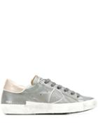 Philippe Model Logo Metallic Lace-up Sneakers - Grey