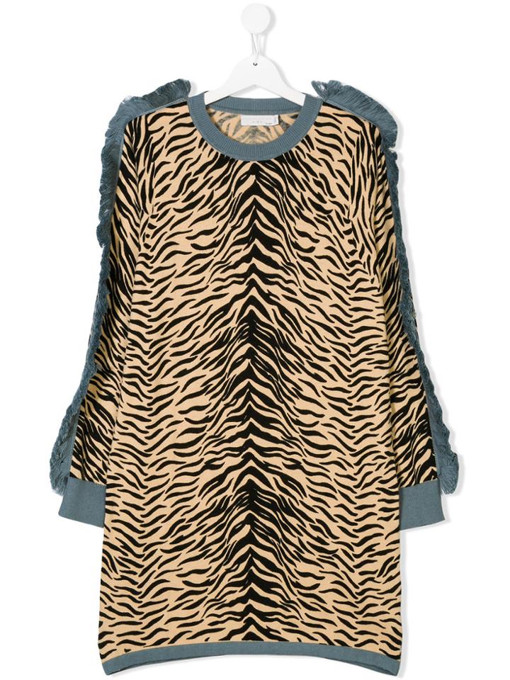 Stella Mccartney Kids Tiger Print Fringe Dress - Unavailable