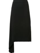 Hellessy Asymmetric Drape Straight Skirt, Women's, Size: 6, Black, Viscose/silk/spandex/elastane