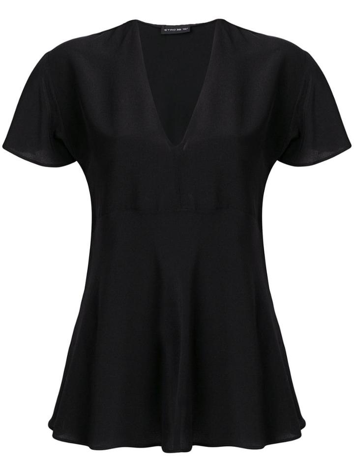 Etro Pleated Loose Fit Blouse - Black