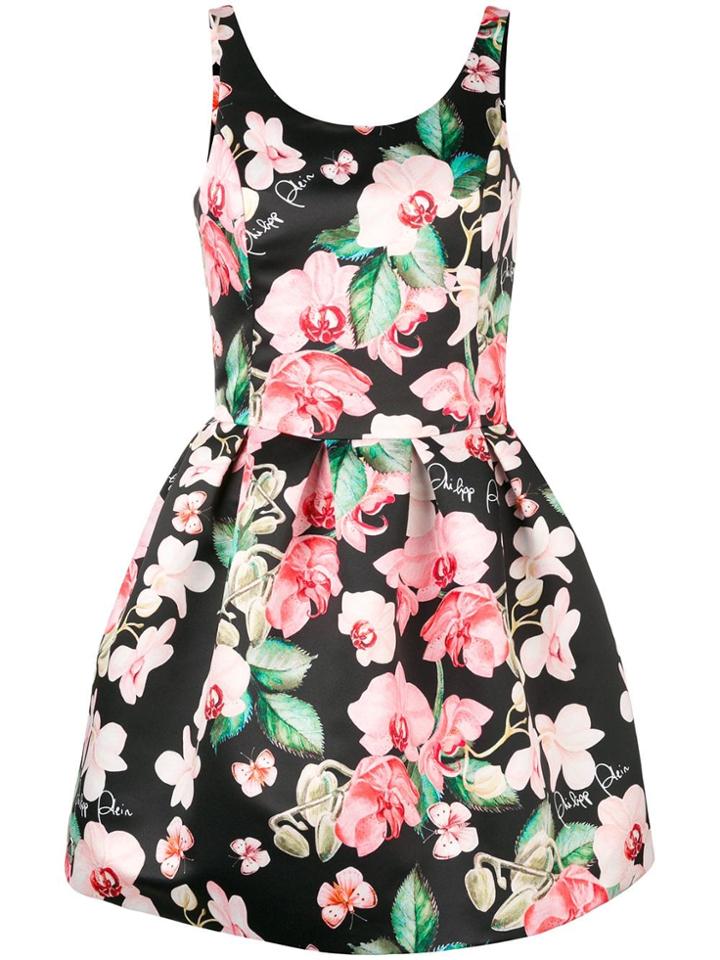 Philipp Plein Floral Mini Dress - Black