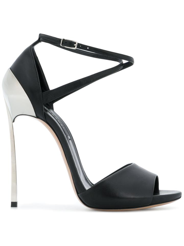 Casadei Metal-plated Sandals - Black