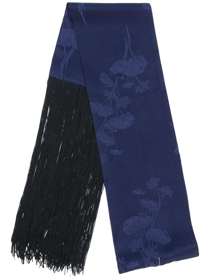 Mm6 Maison Margiela Jacquard Fringe Scarf - Blue