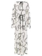 Reinaldo Lourenço Long Sleeved Silk Dress - White