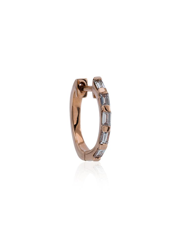 Shay Rose Gold Mini Baguette Diamond Earrings - Metallic