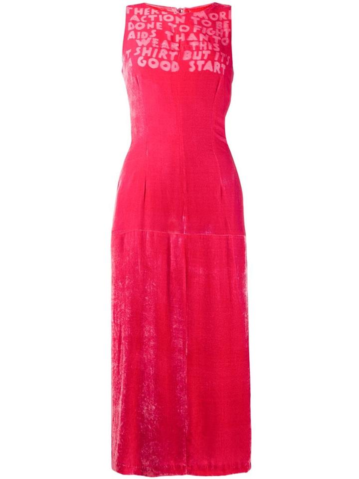 Mm6 Maison Margiela Charity Aids Double Layer Print Dress - Pink