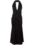 Jean Paul Gaultier Vintage Backless Halterneck Dress, Women's, Size: 40, Black