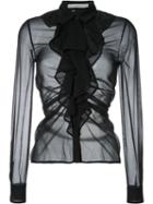 Mary Katrantzou Ruffled Blouse, Women's, Size: 12, Black, Silk