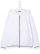 Balmain Kids Metallic Tag Hoodie - White