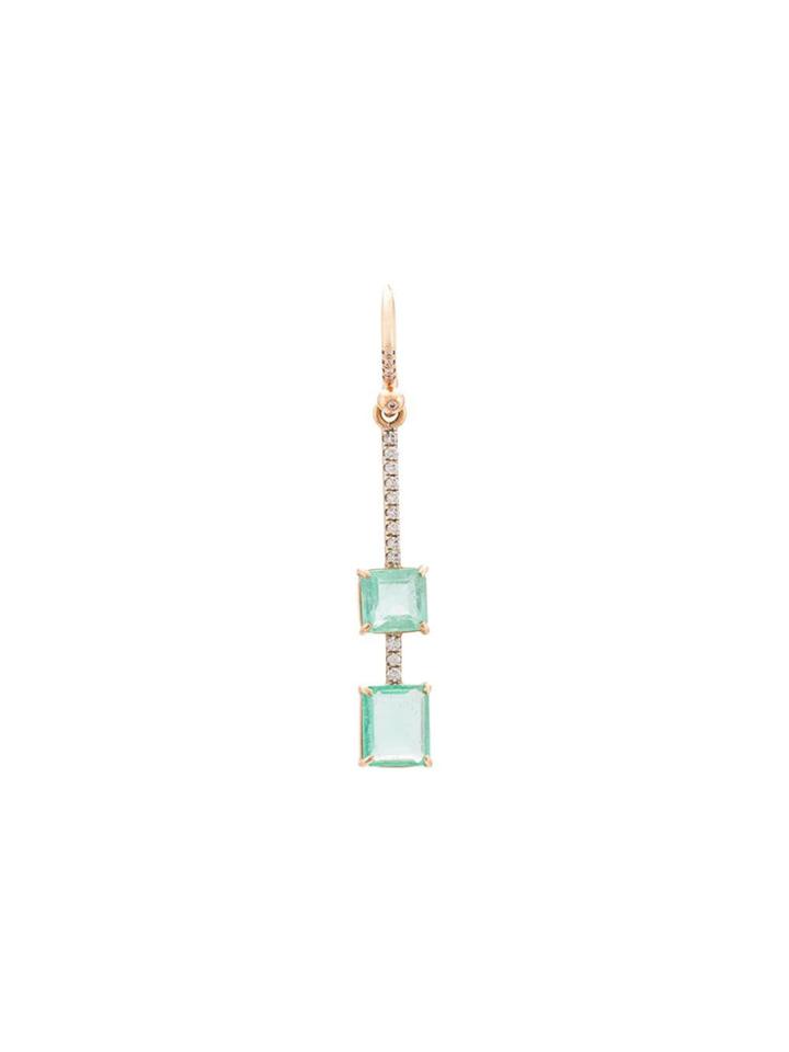 Irene Neuwirth 18kt Rose Gold One-of-a-kind Two Emerald Square Diamond