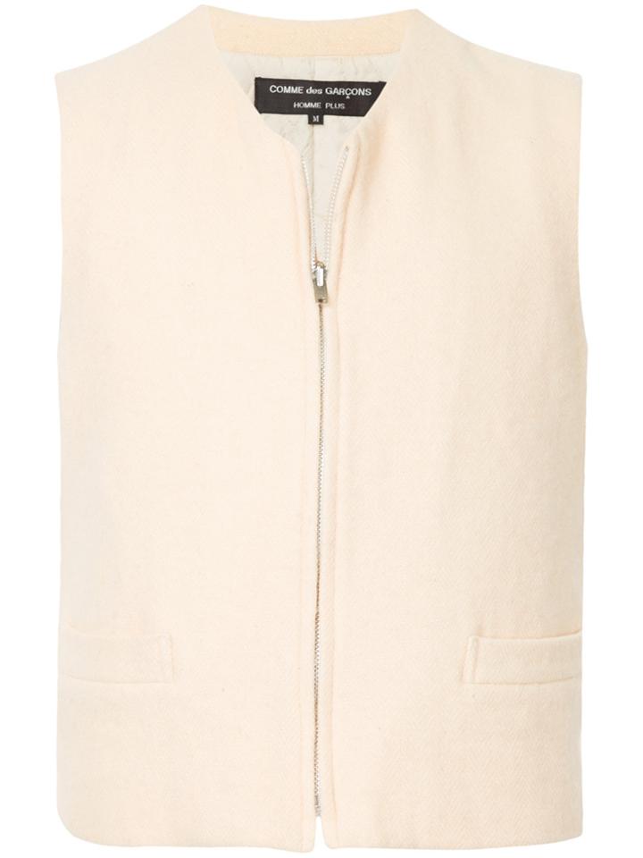 Comme Des Garçons Vintage Zipped Vest - Nude & Neutrals