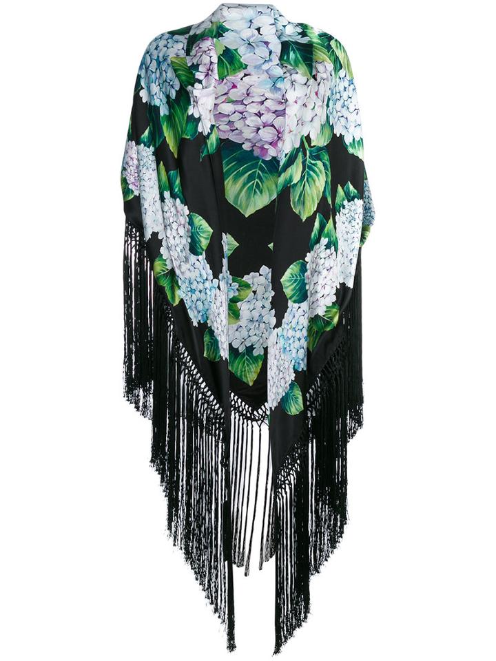 Dolce & Gabbana - Hydrangea Print Scarf - Women - Silk/viscose - One Size, Black, Silk/viscose
