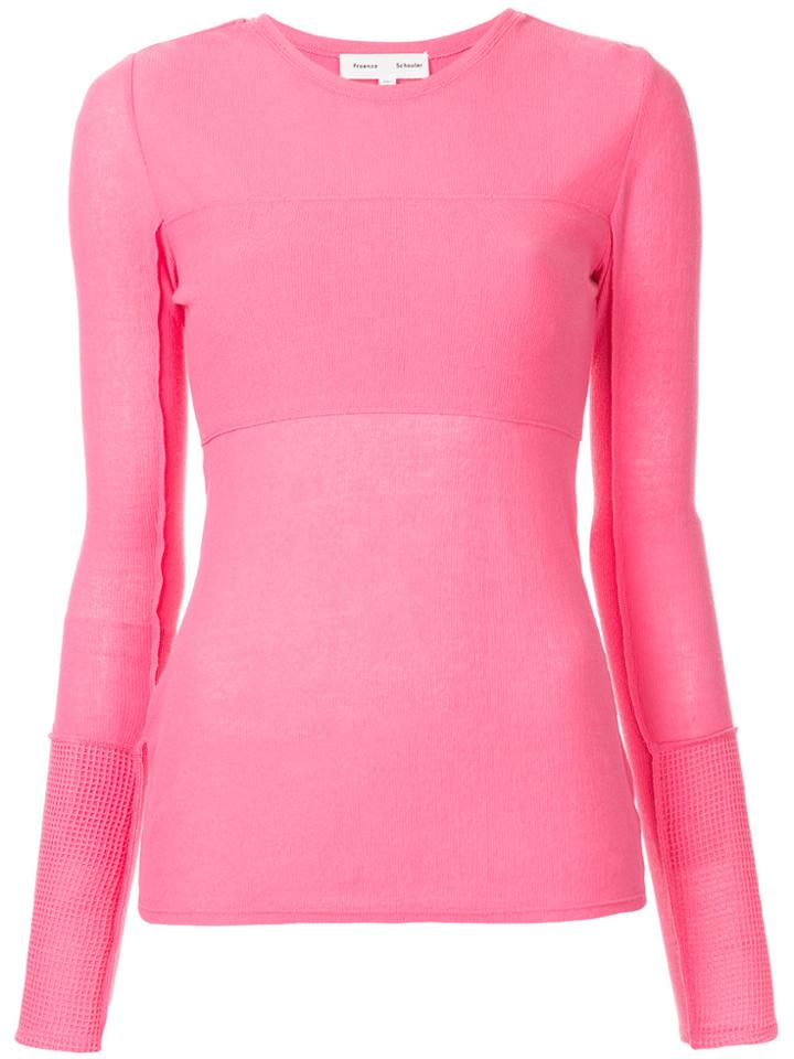 Proenza Schouler Long Sleeve Knitted Top - Pink & Purple