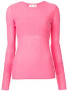 Proenza Schouler Long Sleeve Knitted Top - Pink & Purple