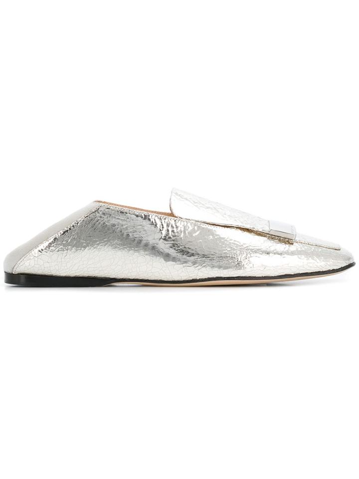 Sergio Rossi Square Toe Slippers - Grey