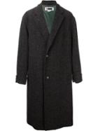H Beauty & Youth. Single Breasted Midi Coat, Men's, Size: Small, Grey, Cupro/wool/nylon/polyester