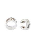 Jean Paul Gaultier Vintage Branded Earring And Ring Set, Adult Unisex, Metallic