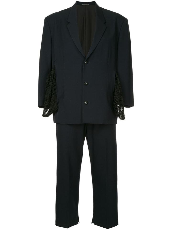 Yohji Yamamoto Vintage Mesh Pockets Suit - Blue