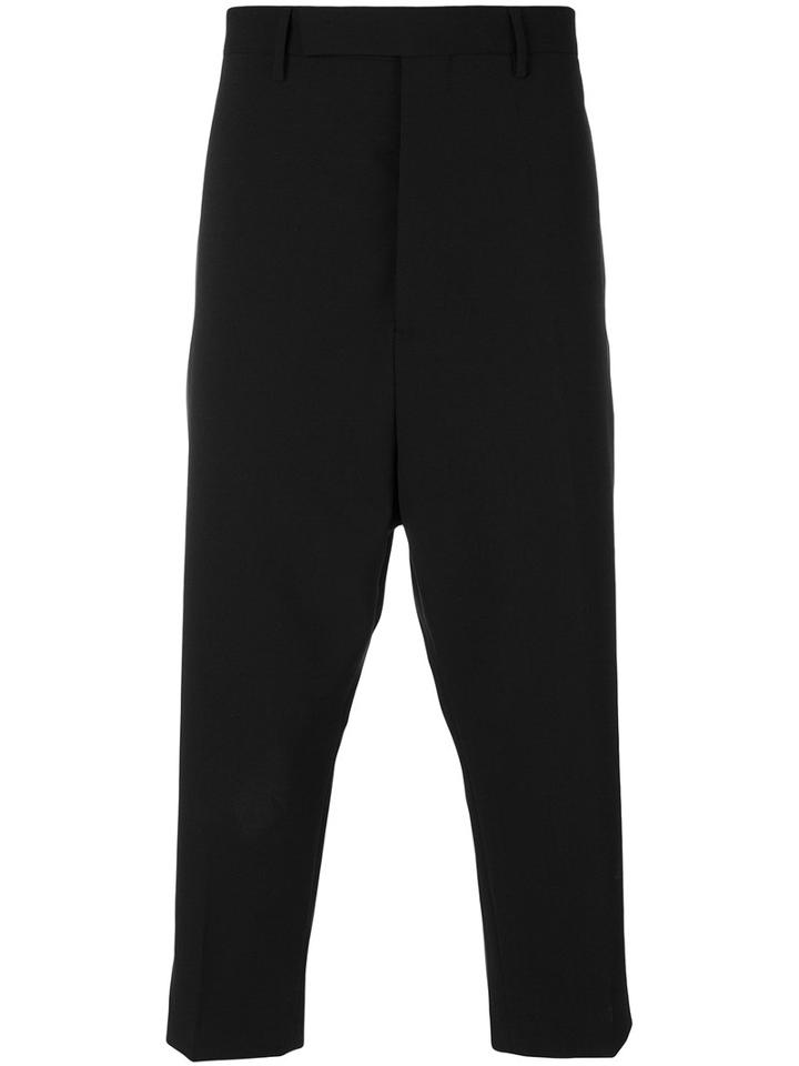 Rick Owens - Cropped Astaire Trousers - Men - Spandex/elastane/cupro/wool - 48, Black, Spandex/elastane/cupro/wool