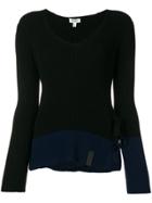 Kenzo Ribbed Tie Side Slit Sweater - Black