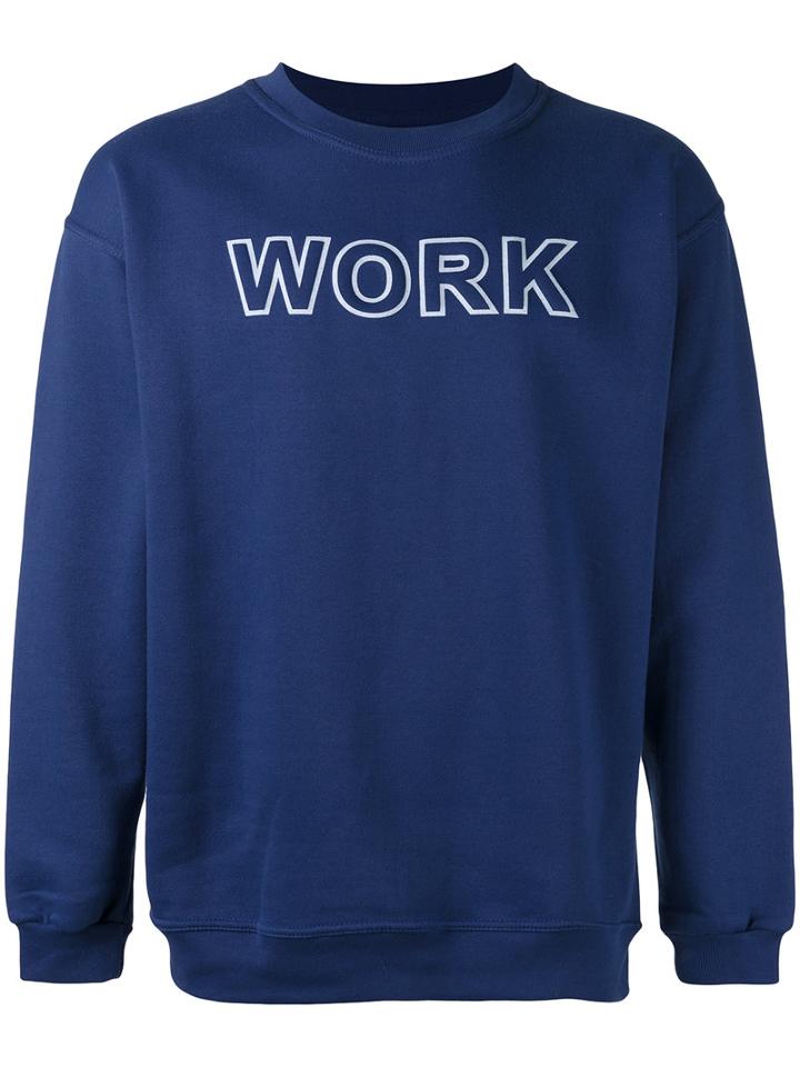 Andrea Crews 'work' Print Sweatshirt, Men's, Size: Medium, Blue, Cotton/polyester