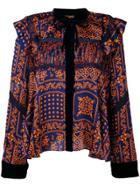Sacai Mosaic Print Blouse - Blue