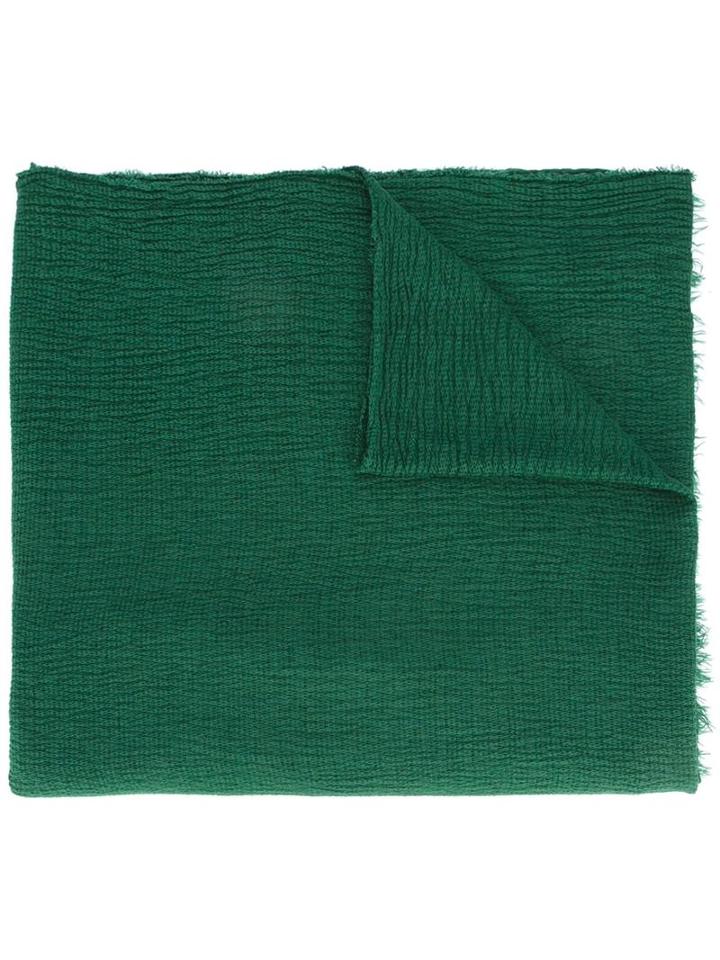 Faliero Sarti Raw Edge Scarf, Women's, Green, Viscose/modal/silk