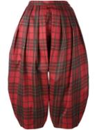 Comme Des Garçons Comme Des Garçons Drop Crotch Cropped Trousers, Women's, Size: Small, Red, Cotton/polyester