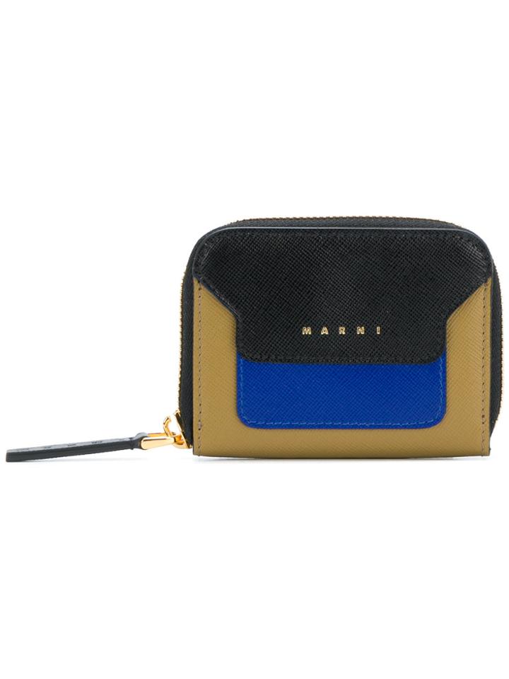 Marni Colour Block Zipped Wallet - Brown