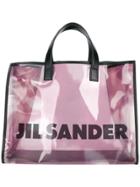 Jil Sander Sheer Logo Tote - Pink & Purple