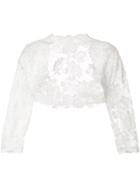 Olvi S Lace-embroidered Cropped Cardigan - White