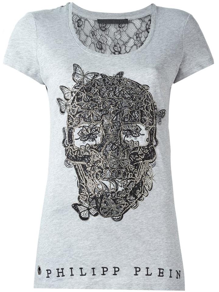 Philipp Plein 'bump' T-shirt, Women's, Size: Medium, Grey, Cotton/polyester/glass