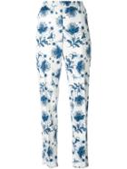 Alexander Mcqueen Floral Straight Leg Trousers - White